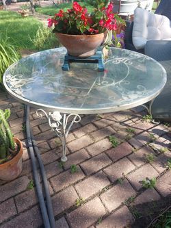 Vintage Iron Floral Table