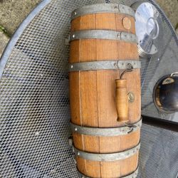 Antique Oak Wooden Barrel Keg