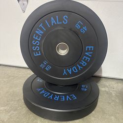 BalanceFrom Olympic Bumper Plate Weight Plate, 45 lbs Pair Black