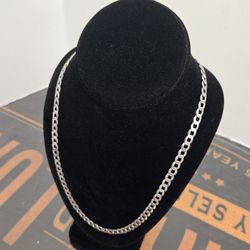 Silver Cuban Style Necklace 