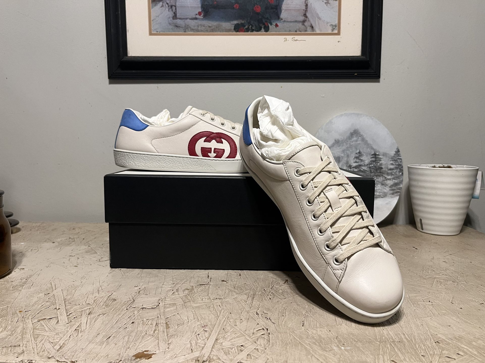 Gucci Men's Ace Interlocking G Red/White/Blue