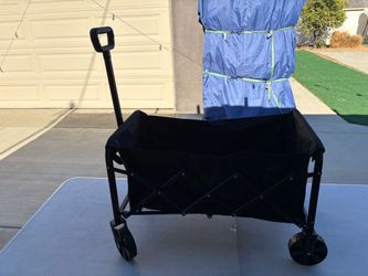 Collapsible Wagon with Wheels, Foldable Dog Wagon Carts with 200lbs Load Capacity, Utility Shopping Cart, Black, 28.0"x 17.0"x 36.0"