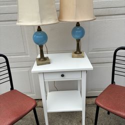 One Small White Side Table With One Drawer.  Great For Guest Room. 