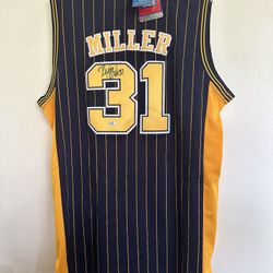 REGGIE MILLER SIGNED INDIANA PACERS ADIDAS AUTOGRAPHED JERSEY W/COA - XL 729