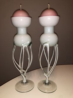 Vintage European Hand Blown Glass Sculpture/Candle Holder/Vase