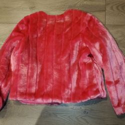 Women Monteau Faux Fur Pink Jacket Size XL