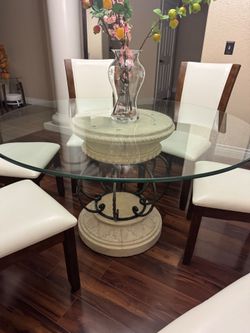 Glass table with stand