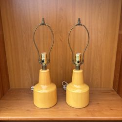 Mid Century Modern Ceramic Pair Of Lamps By Lotte And Gunnar Bostlund