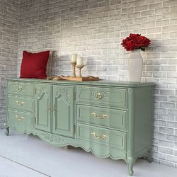 Sage Green Dresser - French Provincial - Sideboard - Buffet - Entertainment  Center - TV Console for Sale in Phoenix, AZ - OfferUp