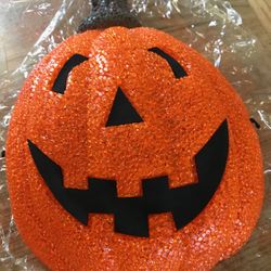 1 New 12” Pumpkin Porch Light Cover, (Non Lighted), Sparkles  both During The Day andAt Night $12