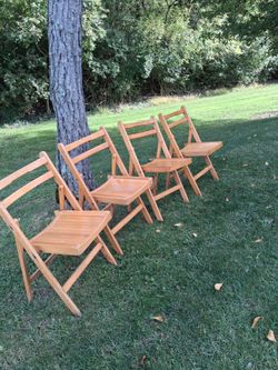 Vintage wood folding chairs