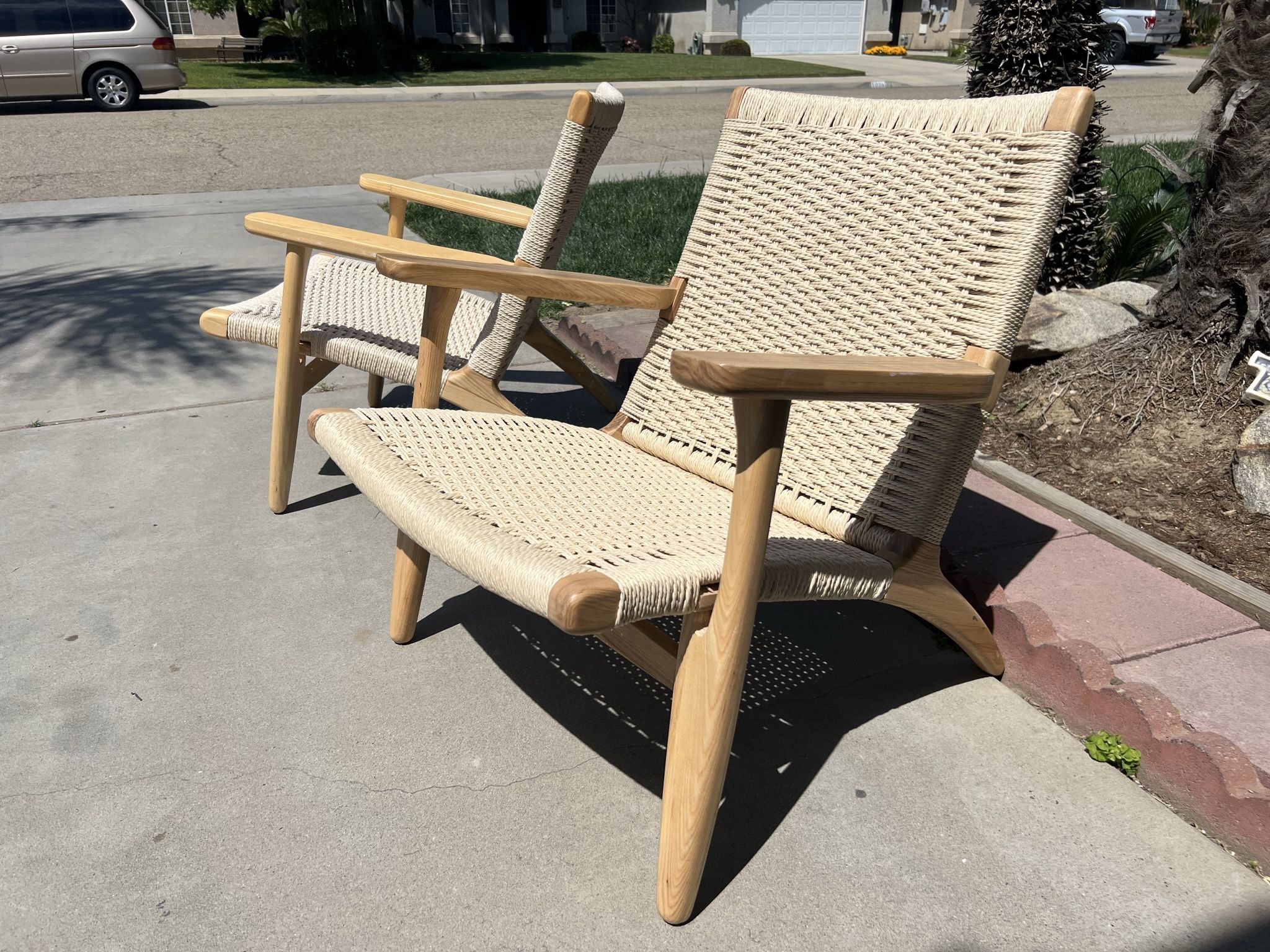 Brand New Matching Set Of 2 Mid Century Style Lounge Chairs, Retails For Over $1000