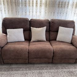 Recliner Sofa Set – 3-Seater + 2-Seater + 1 Recliner Chair + Bonus Bench