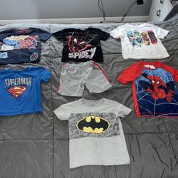 Marvel boys size 4T tshirts. Have stains/piling/cracks/snag - see pics!