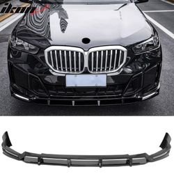 Fits 2024-2026 BMW G05 X5 LCI Front Bumper Lip Gloss Black DRL Spoiler ABS Splitter