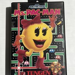 Sega Genesis Ms. Pac Man 1982 Vintage Video Game Pac-Man Tengen
