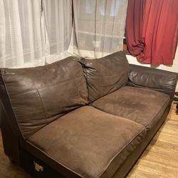 Brown Sectional ( Symmetrical)  Rounded L Shape Couch 