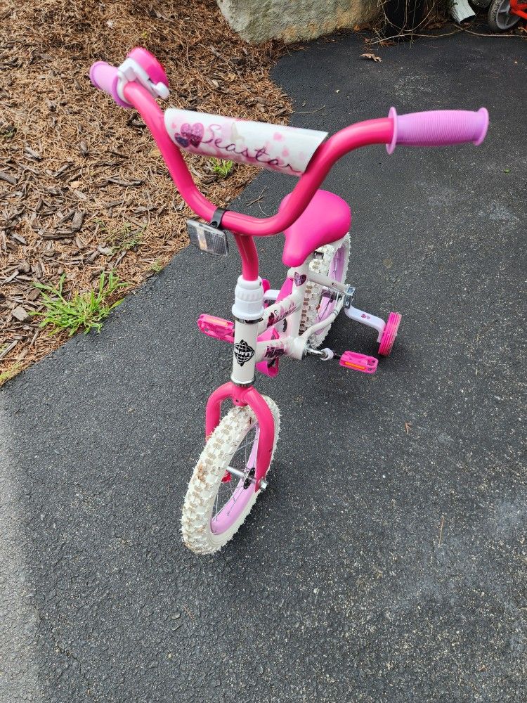 White And Pink 12" Girls Bike