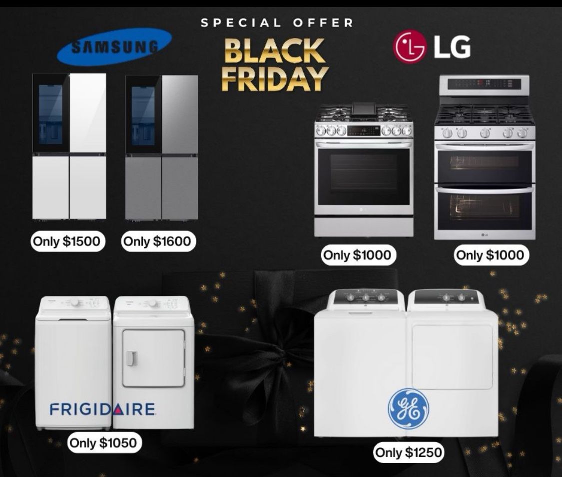 Refrigerators, Washer, Dryer, Stoves 