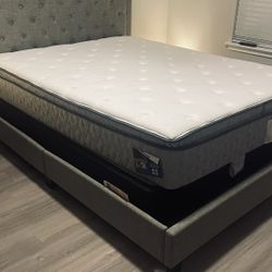 Queen Bed Head,Base,Mattress And Dresser