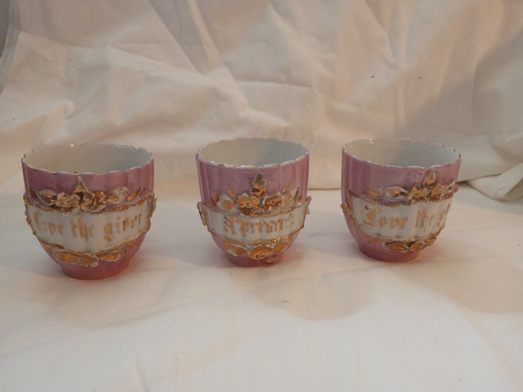 Vintage Pink China Cup,S An Saucers