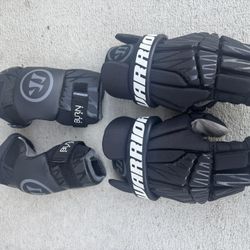 Warrior Burn JR Size Lacrosse Gloves And Elbow Pads