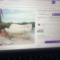 Steel Outdoor Loveseat 