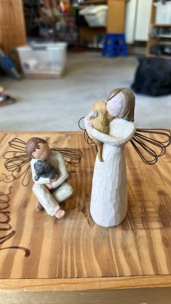 Willow Tree angels with a dog