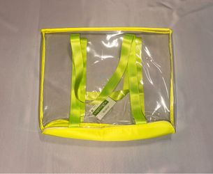 Clear Neon Yellow Tote Bag