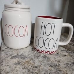 Rae Dunn Cocoa Canister And Mug