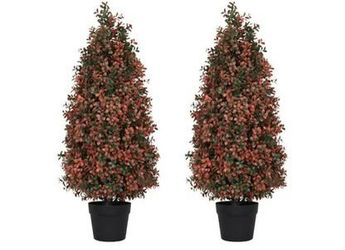 New 3ft Artificial Boxwood Topiary Trees Set of 2 - UV Resistant Fall Faux Plants for Outdoor/Indoor