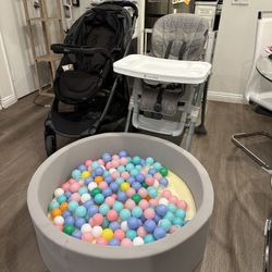 Highchair, Ball Pit, Stroller Bundle