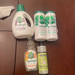 Seventh Generation laundry Detergent, Disinfectant Wipes, And Dish Soap. Mayer’s Dish  Soap