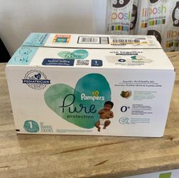 Size 1 Pampers Pure Protection Diapers 82 count