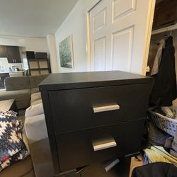 Two Black Nightstands 
