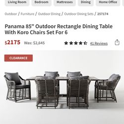 Living spaces outdoor gray dining table and chairs 