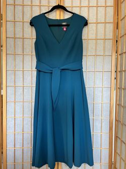Vince Camuto Teal Cap Sleeve Dress, Size 8