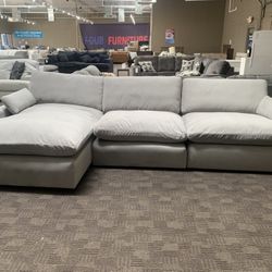 Brand New Grey Feather Cloud Sectional 