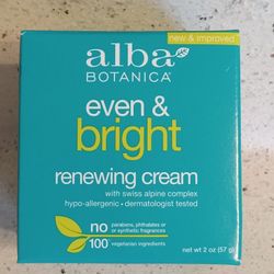 Alba Botanica Even & Bright Renewing Crean 2-ounce 