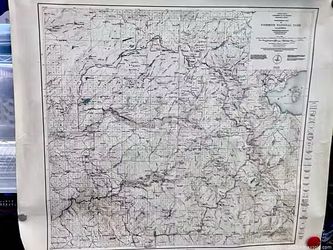Original 1947 Yosemite National Park Topographic Map – Vintage USGS Map 34” x 30”