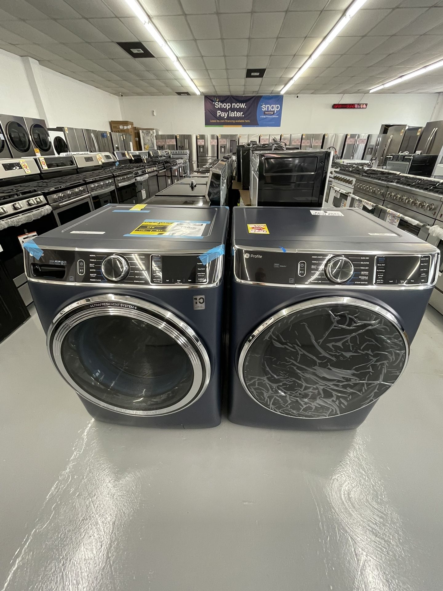 Ge Set Front Washer 5.3 Cu Ft And Dryer Gas