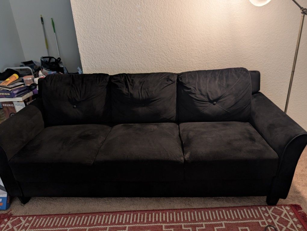 Black Velvet Couch