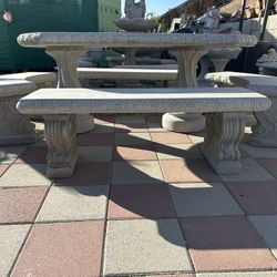 New Table With 4 Benches Made Out Of Cement Perfect Gift 🎁 