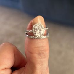 Cubic Zirconia Bridal Rings Sets Oval