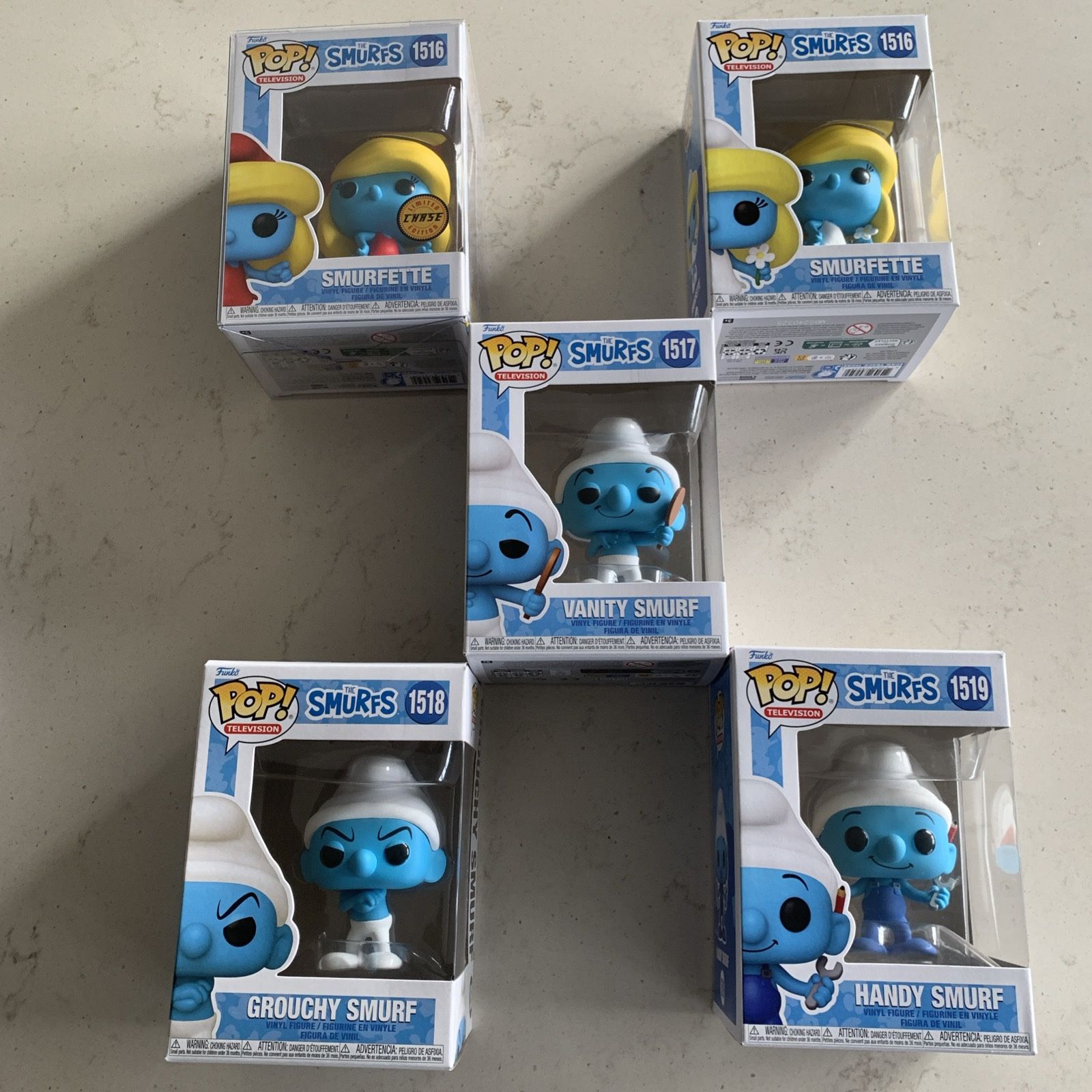Lot Of 5 Funko Pop Vinyl Smurf’s-Smurfette
