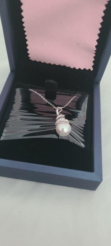 Faux Pearl Charm Necklace Womens Jewelry Accessories