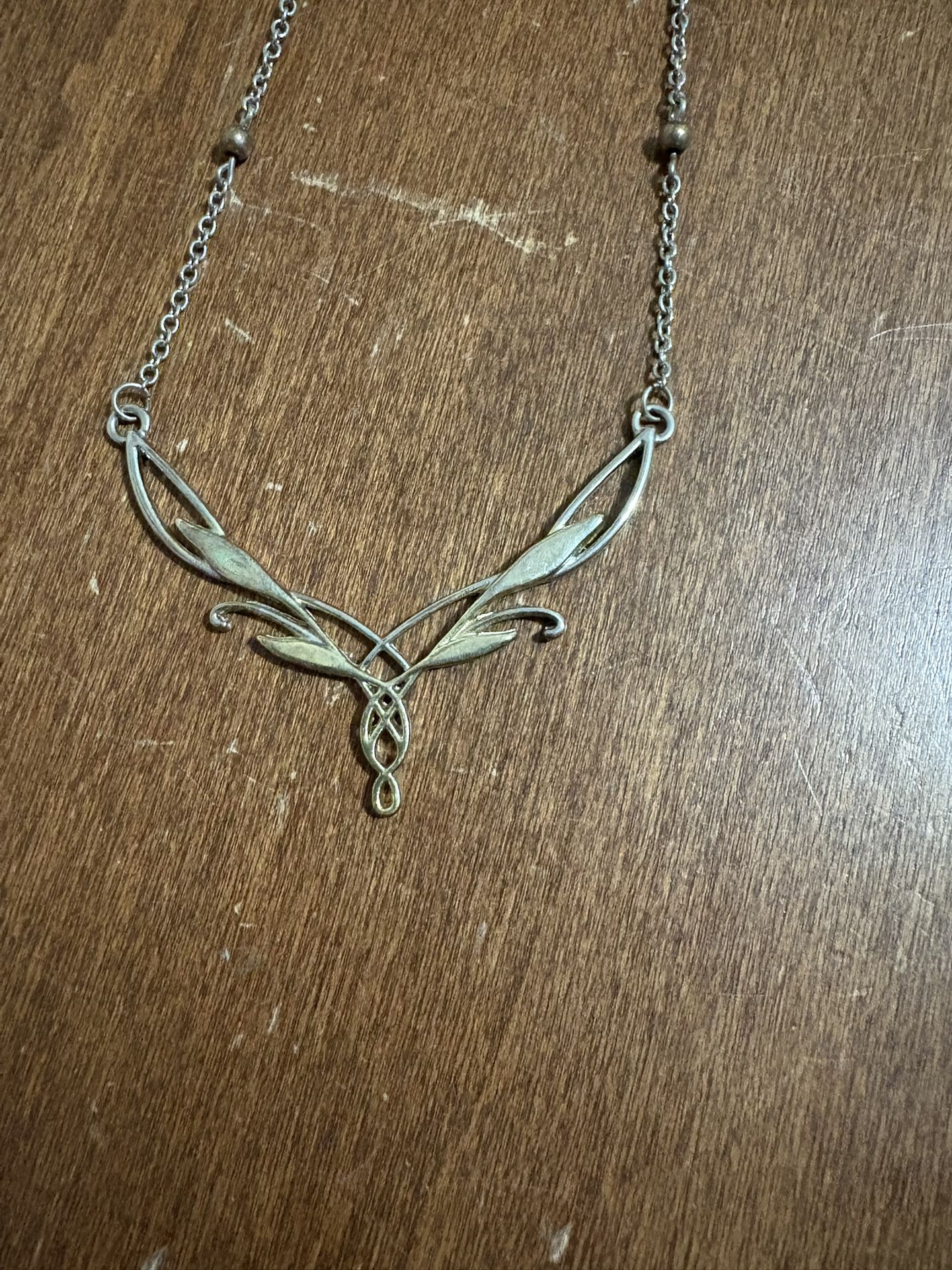 Elegant Gold and Silver Leaf Necklace