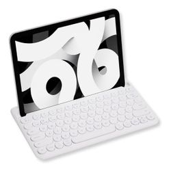 Macally Bluetooth Keyboard for Tablet | Wireless Keyboard for iPad mini/Air/Mini, iPhone (Multi-Device, Built-in Stand, Rechargeable) Easy to Use and 