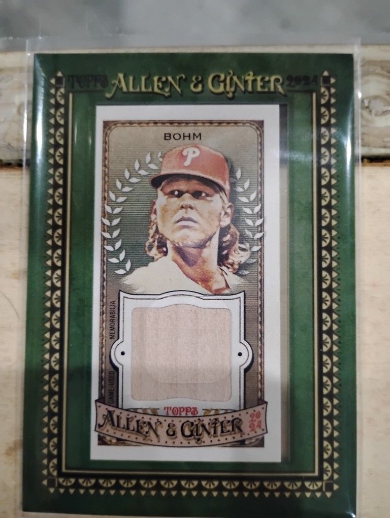 2024 Allen & Ginter Phillies All-Star Alec Bohm Bat Relic Card