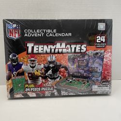 Party Animal Teenymates NFL 2024 Series 13 NFL Advent Calendar, 24 Figures, 1 Inch Tall, Team Colors
